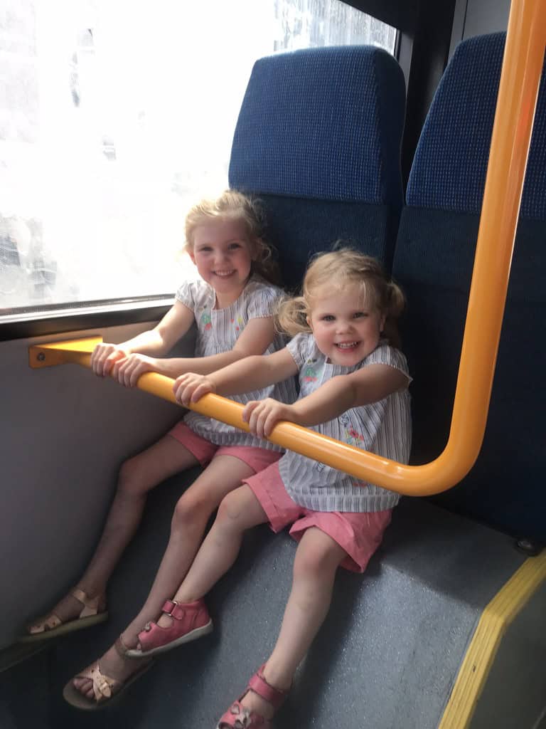 Children on the bus in Copenhagen.