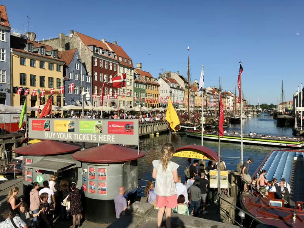A view of the colourful houses by the canal in Nyhaven