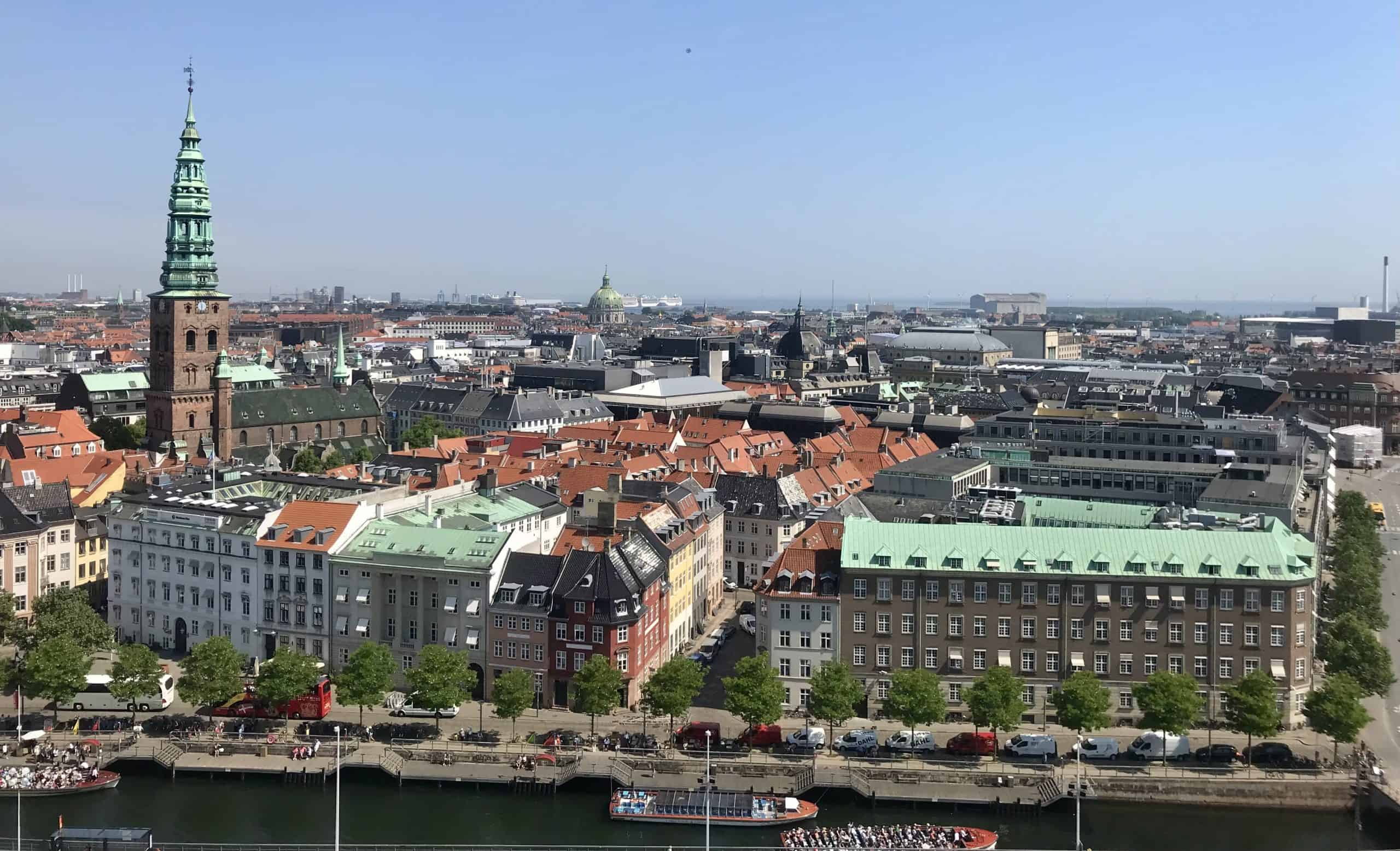Views from Christianborg slot tower in Copenhagen