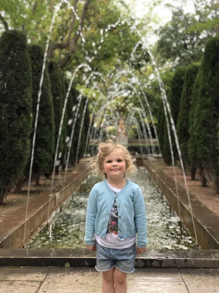 Martha enjoying the Jardines de S'Hort del Rei in Palma