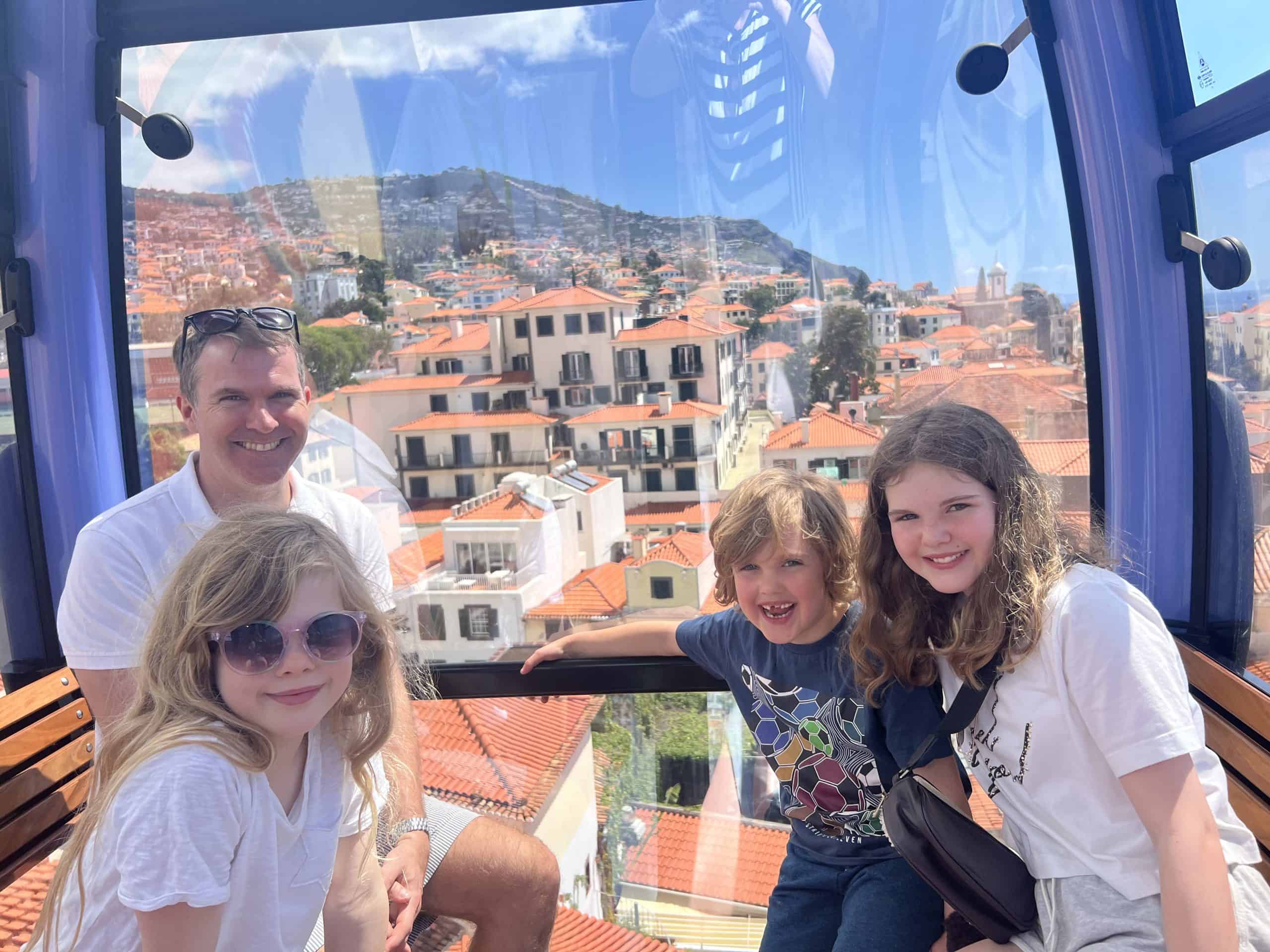 Going up the Monte cable car, Funchal