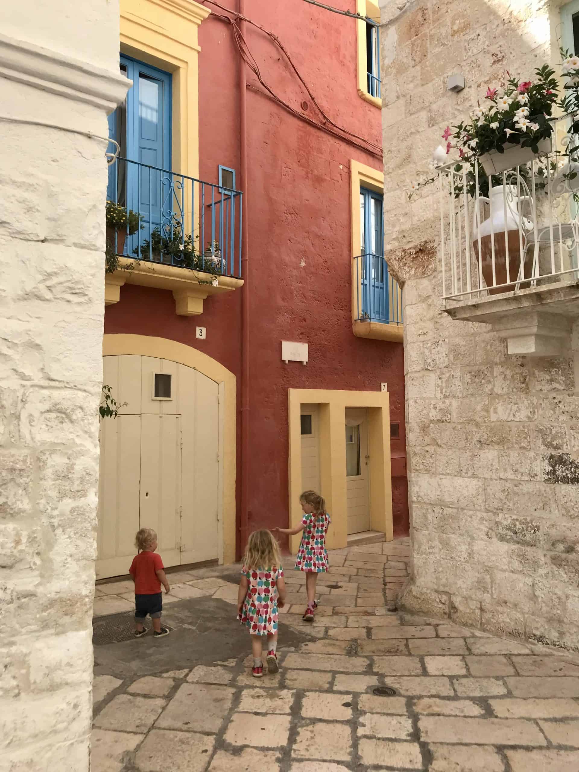 The winding streets of Pollignano a Mare in Puglia