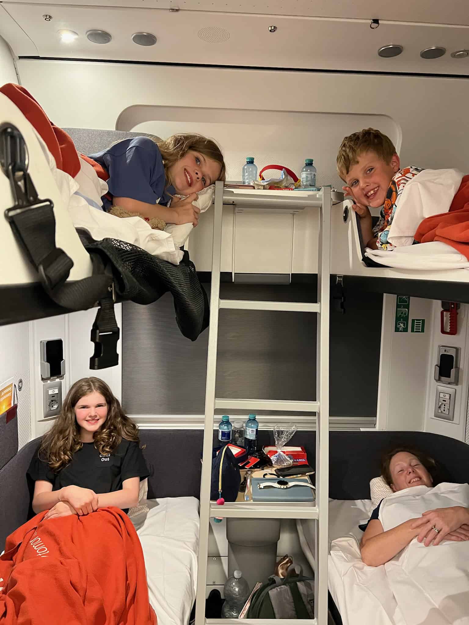 Ready for bed in the night jet couchette