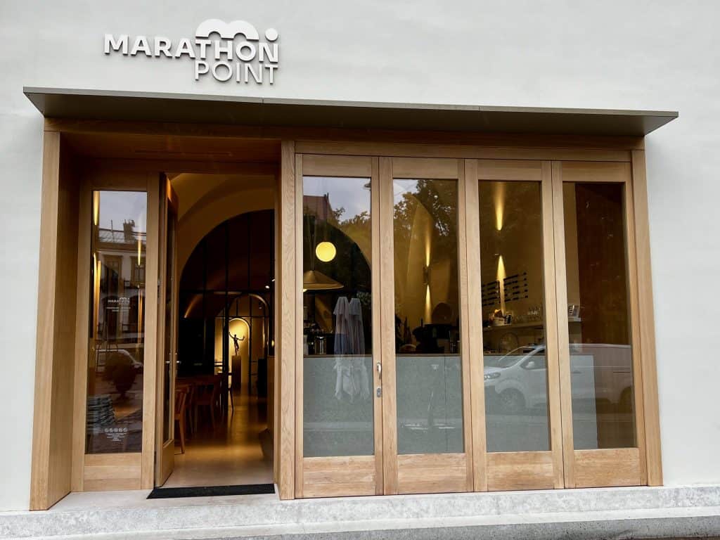 Maraton Point museum in Kosice old town. The museum tells the story of Kosice Peace Marathon, the oldest marathon in Europe.