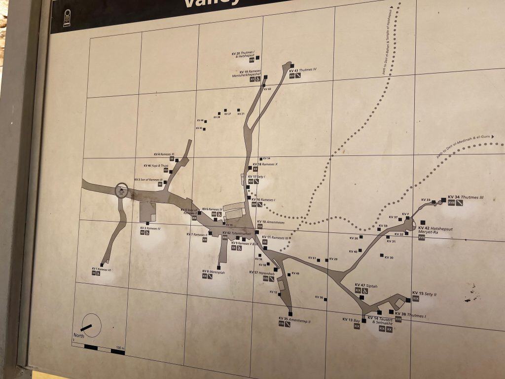Map of valley of the kings found around the site.